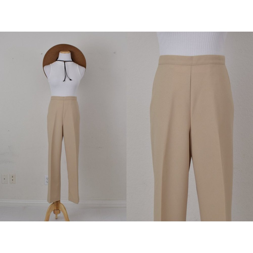 Vintage 90s‎ Polyester Trousers size 10P | 32-36 waist